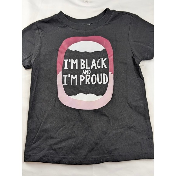 Unbranded T-Shirt Kids 3T Black I'm Black and I'm Proud Graphic Tee Casual - Picture 2 of 8
